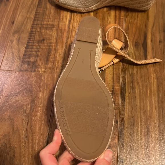 SOLD Old Navy Metallic Textile Espadrille Wedges - Picture 5 of 6
